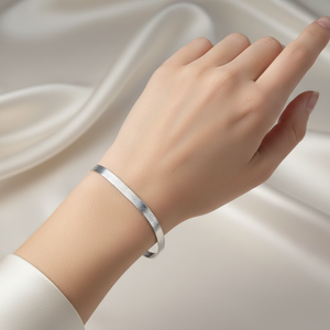 Sterling Silver High Polished Herringbone Bracelet, 925