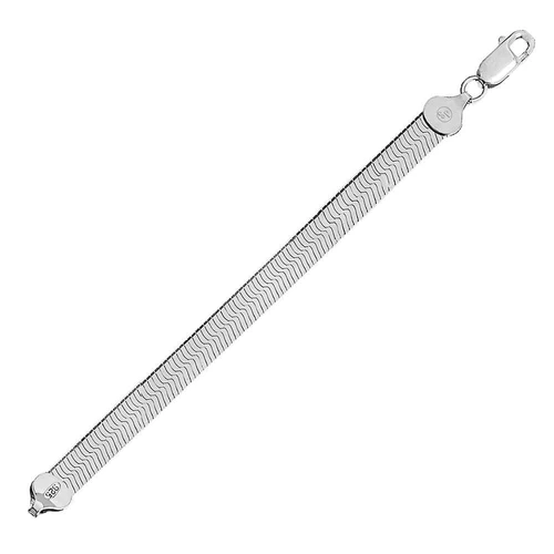 Herring Bone Style Silver Bracelet, 5.5mm