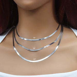 Sterling Silver Herringbone chain  3.4mm, 925