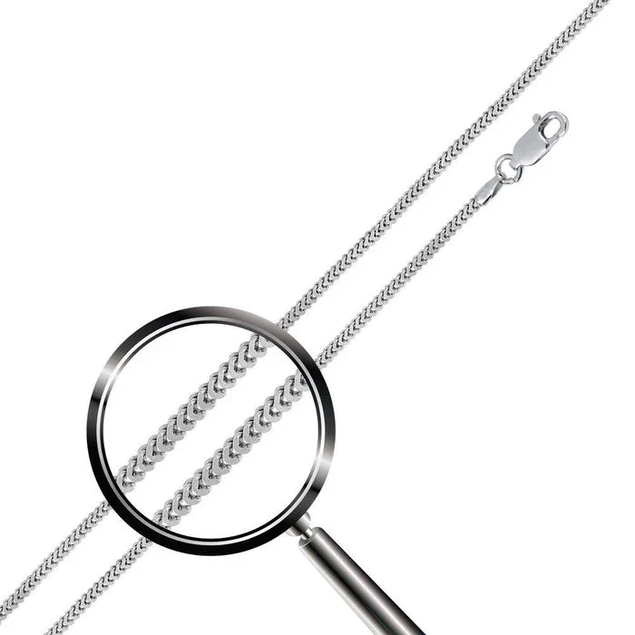 Sterling Silver Rhodium-Plated Hollow Franco Chain 2.5mm 20"