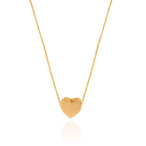 Yellow Gold Necklace with one moving heart, 18k, 3.01gr