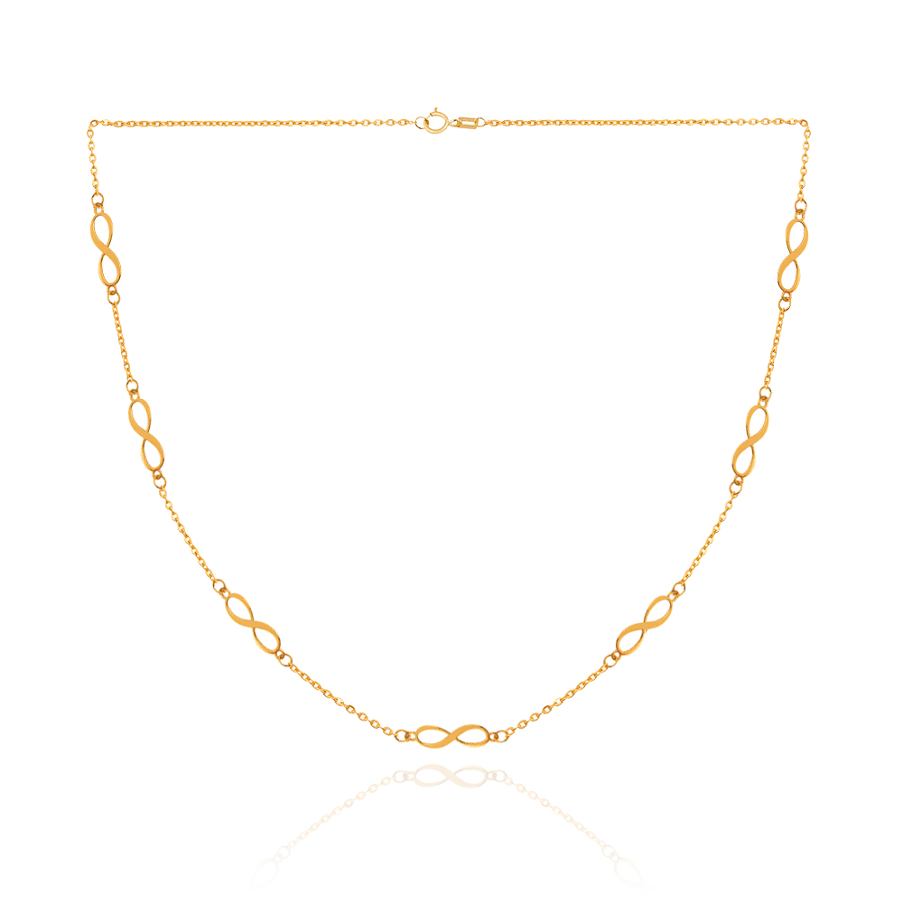 Yellow Gold Infinity Necklace. 18k 2.4gr 18"