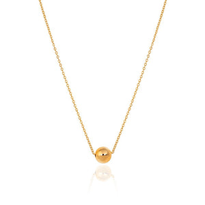 Yellow Gold Necklace with moving ball Chain Adjustable 15 to 17Inches 18k 1.79gr