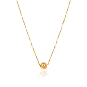 Yellow Gold Necklace with moving ball Chain Adjustable 15 to 17Inches 18k 1.79gr