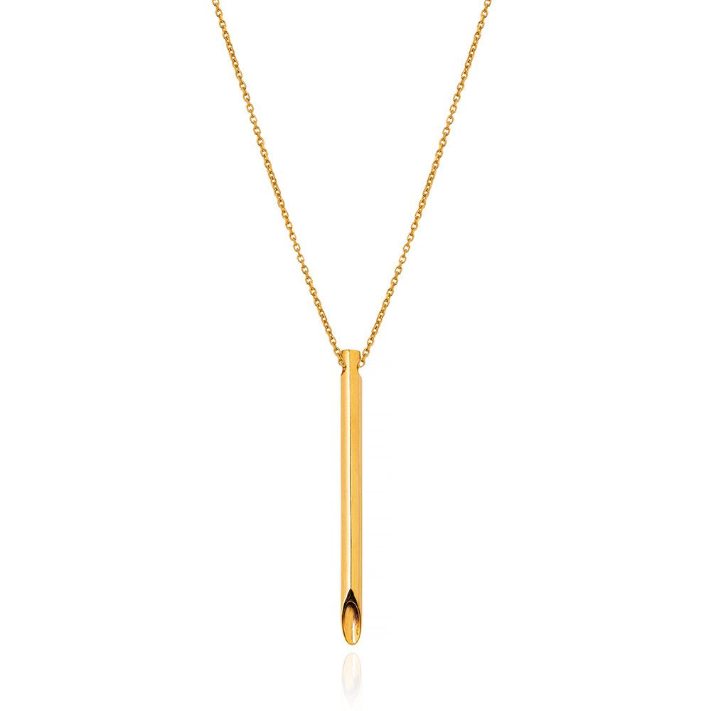 Yellow Gold Necklace with one gold Pen 18k 16 to 18Inches Adjustable 4.33gr