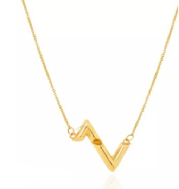 Yellow Gold Necklace  Heart beat style 18k 4.57gr