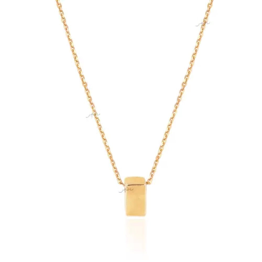 Yellow Gold Necklace with Moving Geometric design in chain, 18k , 2.55gr