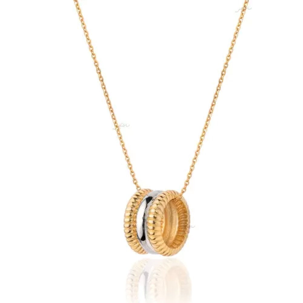 Two Tones Tube Pendent in three rows, 18k, 3.08gr