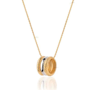 Two Tones Tube Pendent in three rows, 18k, 3.08gr