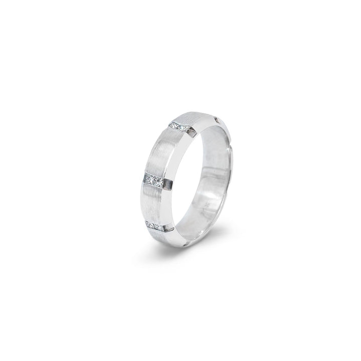 14K White Gold 16-Diamond Princess Cut Eternity Ring