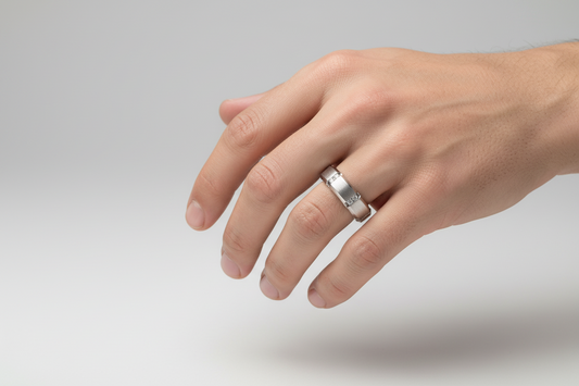 White Gold Eternity Diamond Ring 16 Princes Cut Diamonds TDW: 0.48ct SI GH 14k