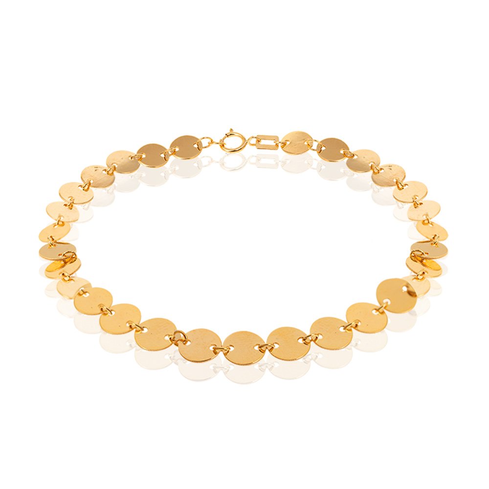 Yellow Gold Bracelet with Multiple Circle Charms 18k 5.18gr