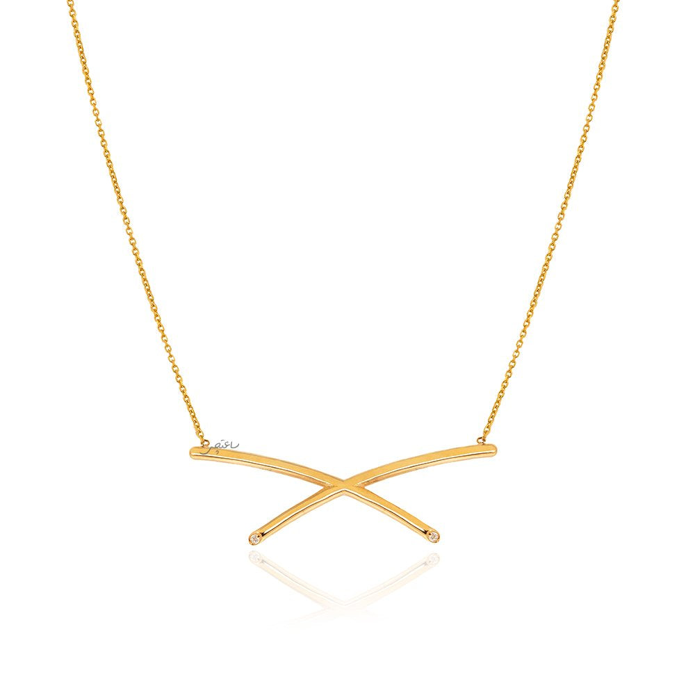 Yellow gold Necklace X design 18k 3.5gr