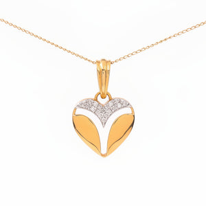 14K Yellow Gold Heart Pendent with Diamonds TDW:0.13ct SI I