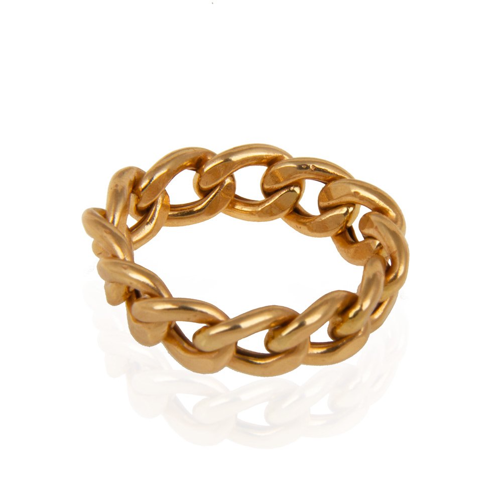 Yellow Gold Curb links Ring size 6 18k 1.37gr