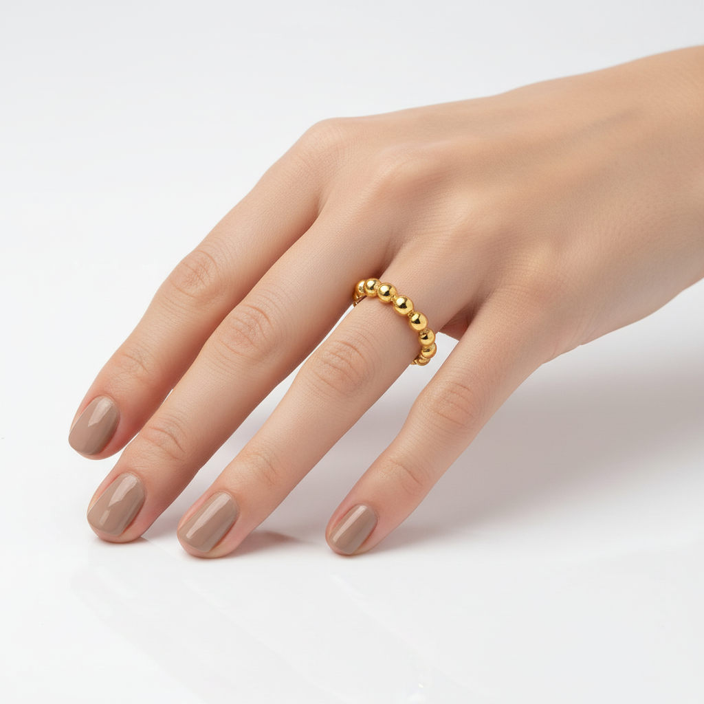 18K Yellow Gold Small Balls Style Band 1.6gr