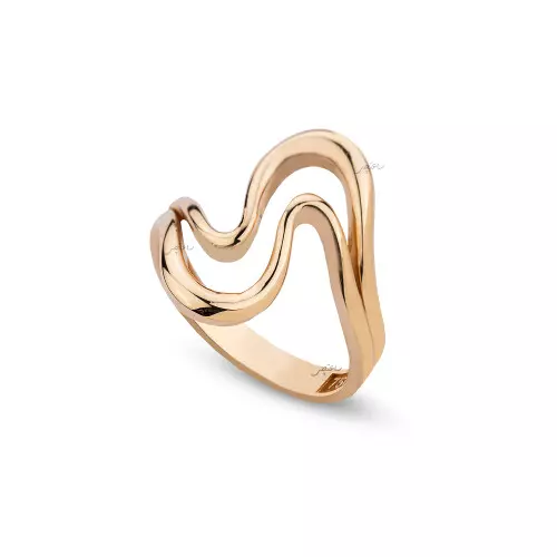 Yellow Gold Wave Style Ring, 18k, 2.47gr