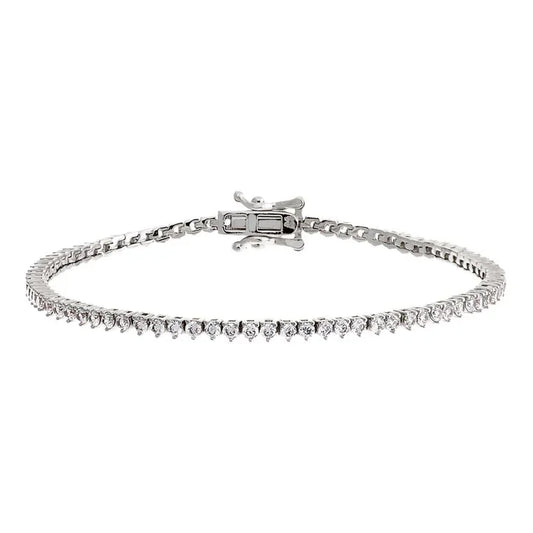 14K White Gold Tennis Bracelet with CZ 10.48gr 7"