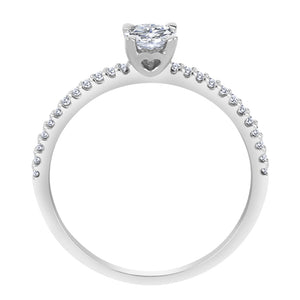 Certified Canadian Diamond Solitaire Ring setting with 0.3 Ct Diamond, TDW: 0.308ct, I1, G-I, 18k Gold