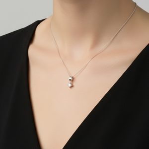 10K White Gold Petite Diamond Cluster Pendant Necklace