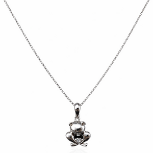 10K White Gold Diamond Accent Frog Pendant Necklace