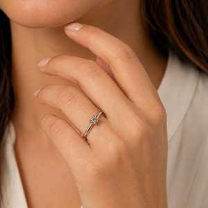 10K White Gold Illusion-Set Diamond Solitaire Ring