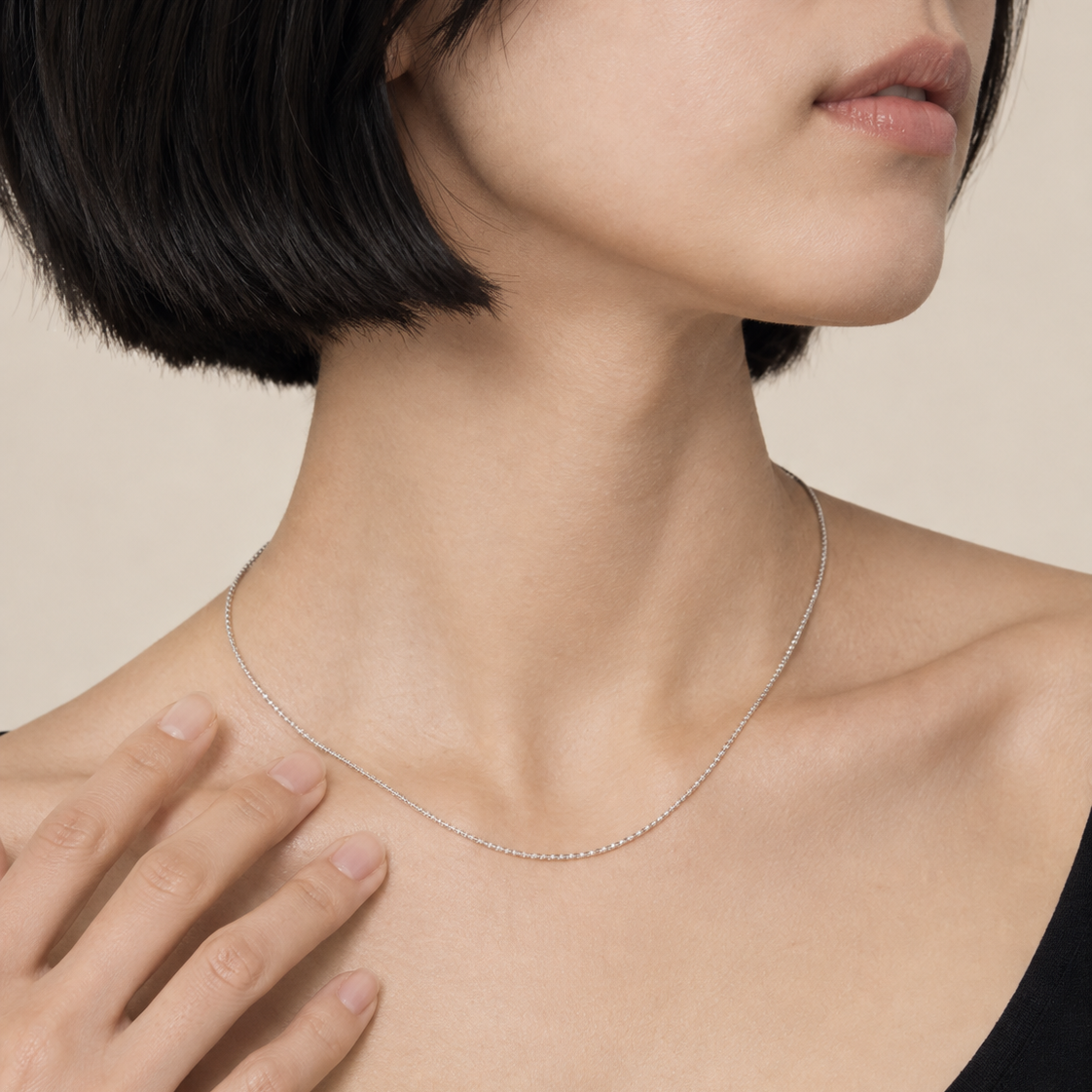 925 Sterling Silver Round Box Chain Necklace