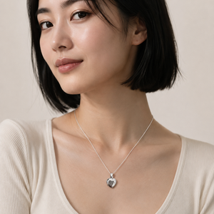 925 Sterling Silver Engraved Heart Locket Pendant with Chain