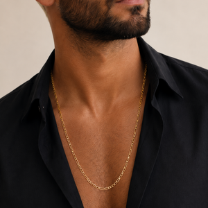 18K Yellow Gold Figaro Chain Necklace
