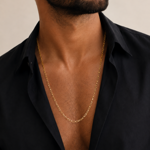 18K Yellow Gold Figaro Chain Necklace
