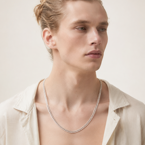 925 Sterling Silver Curb Chain Necklace 24"