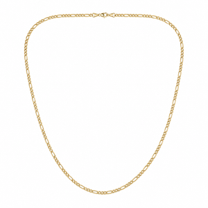 18K Yellow Gold Flat Figaro Chain Necklace 22" 4mm