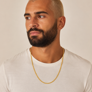 18K Yellow Gold Curb Chain Necklace 22" 4mm