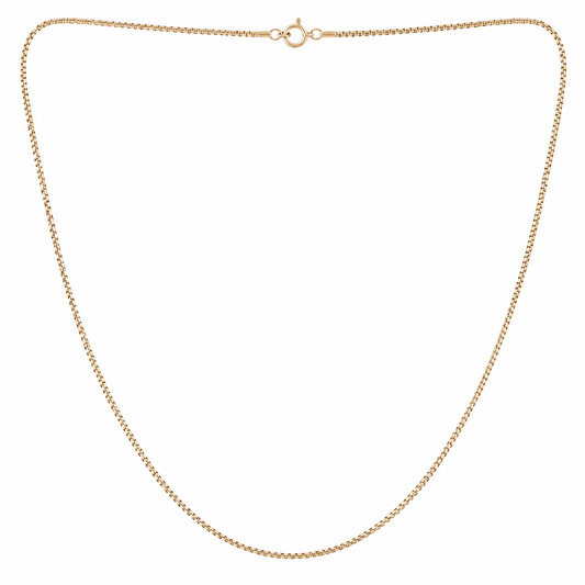 10K Yellow Gold Box Chain Necklace 24" 1mm