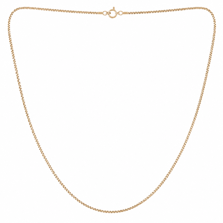 10K Yellow Gold Box Chain Necklace 24" 1mm