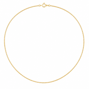 18K Yellow Gold Box Chain Necklace 18" 0.8mm