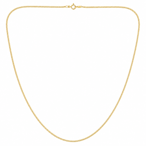18K Yellow Gold Curb Chain Necklace 20" 1mm
