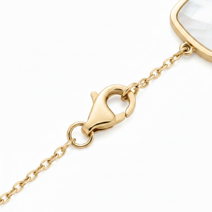 14K Yellow Gold Mother of Pearl Station Bracelet