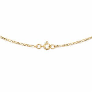 18K Yellow Gold Figaro Chain Necklace 19" 1mm