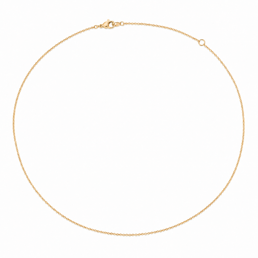 18K Yellow Gold Cable Chain Necklace 16"