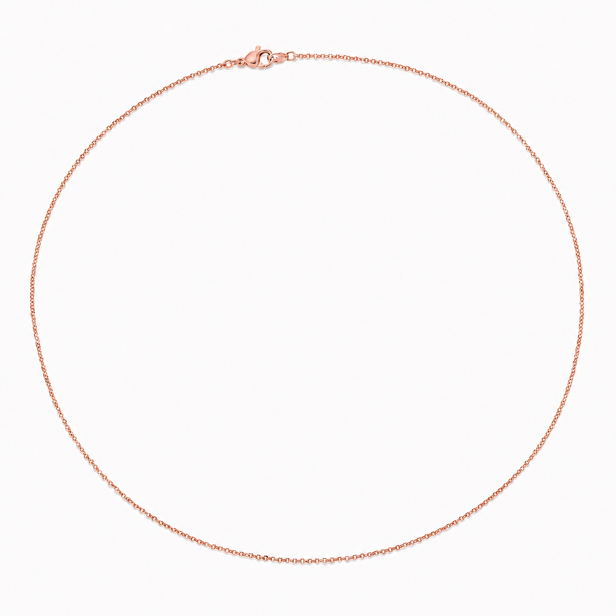 18K Rose Gold Link Chain Necklace 16"