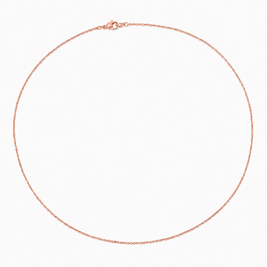 18K Rose Gold Link Chain Necklace 16"