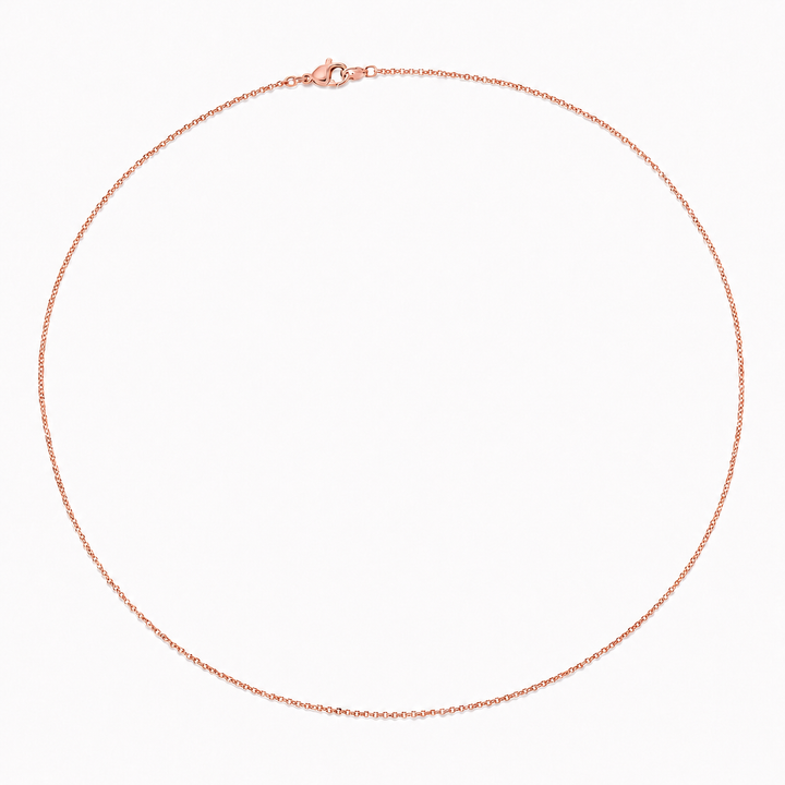 18K Rose Gold Link Chain Necklace 16"