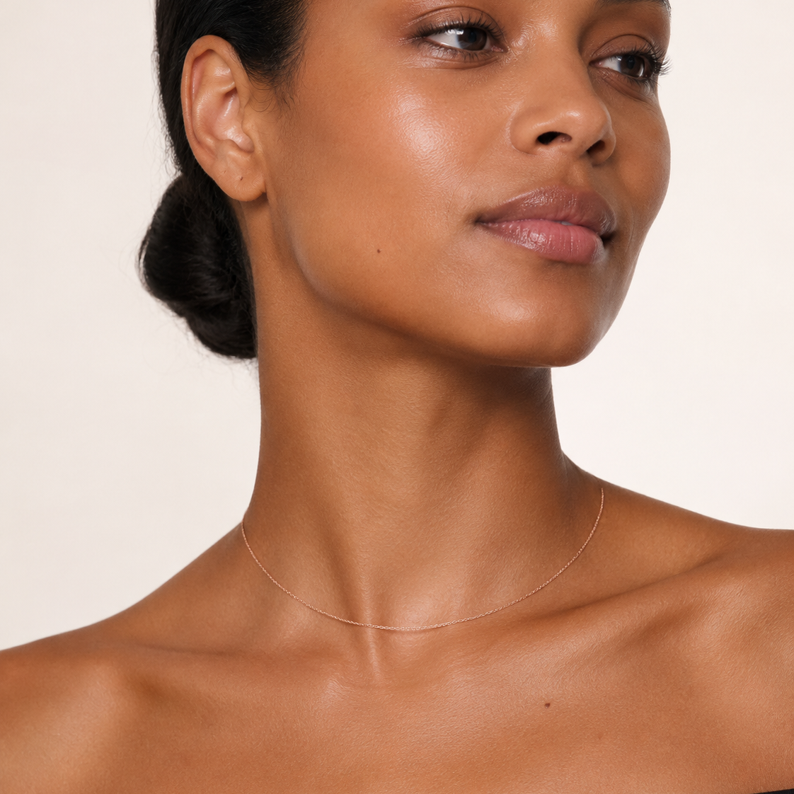 18K Rose Gold Link Chain Necklace 16"