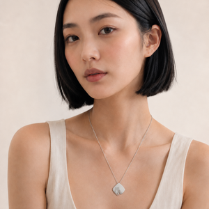 925 Sterling Silver & 14K Gold Modernist Leaf Pendant