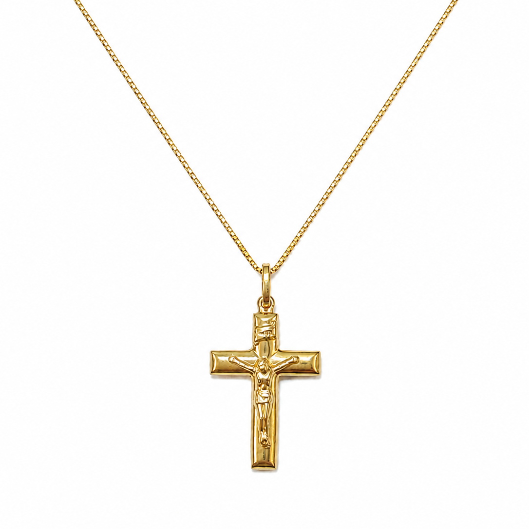 18K Yellow Gold Crucifix Pendant