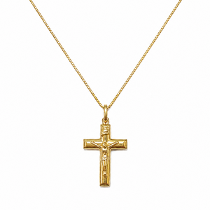 18K Yellow Gold Crucifix Pendant
