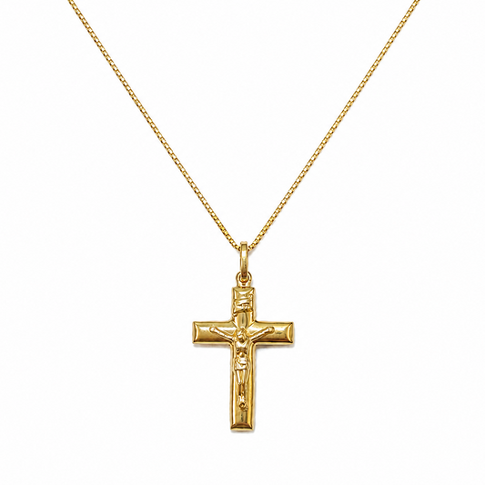 18K Yellow Gold Crucifix Pendant
