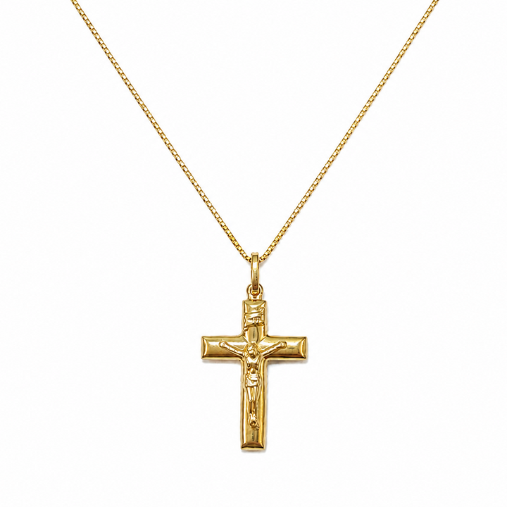 18K Yellow Gold Crucifix Pendant