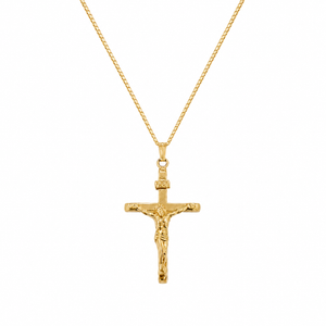 18K Yellow Gold Crucifix Pendant